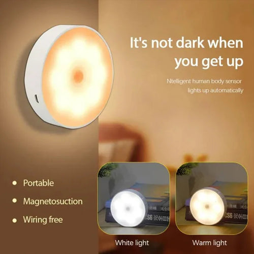 Motion Sensor LED Night Light – USB Rechargeable Cabinet & Closet Light