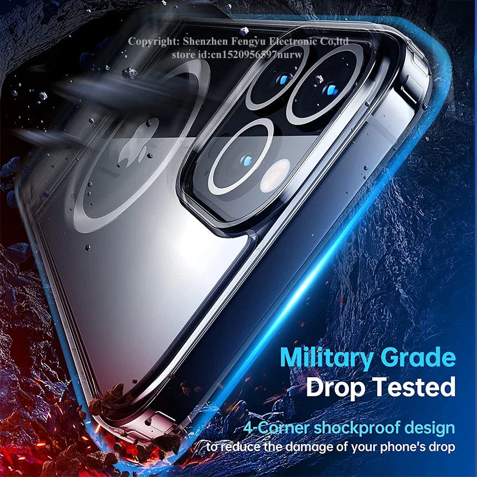 Clear Magnetic Kickstand Case – Wireless Charging Compatible for iPhone