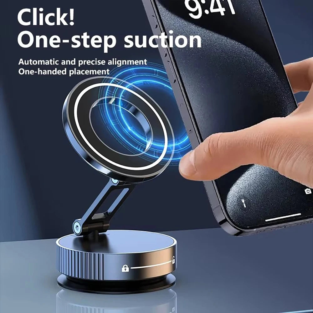 Magnetic Car Phone Mount – Strong Suction Foldable Holder