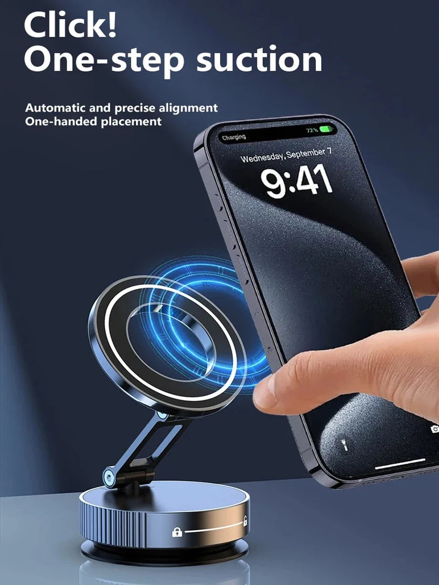 Magnetic Car Phone Mount – Strong Suction Foldable Holder