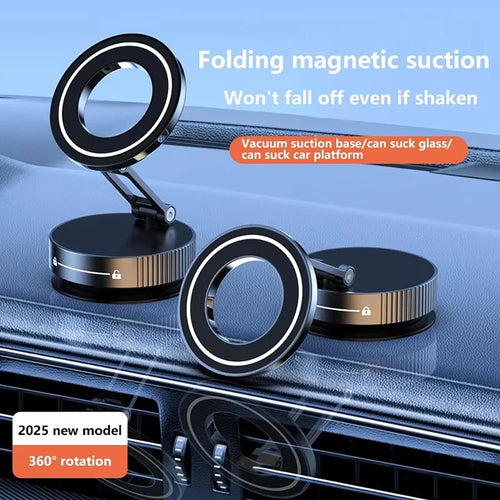 Magnetic Car Phone Mount – Strong Suction Foldable Holder
