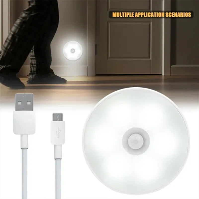 Motion Sensor LED Night Light – USB Rechargeable Cabinet & Closet Light