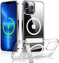 Clear Magnetic Kickstand Case – Wireless Charging Compatible for iPhone