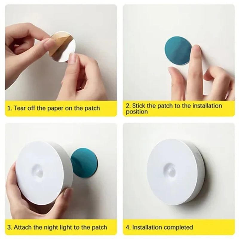 Motion Sensor LED Night Light – USB Rechargeable Cabinet & Closet Light